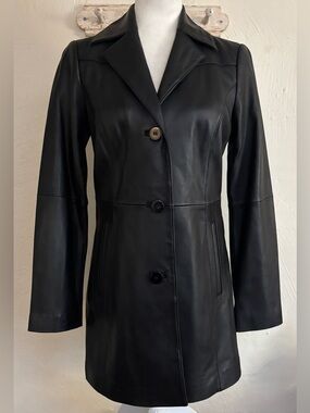 Anne Klein Walker Leather Coat